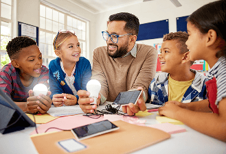 Student with robotics kit