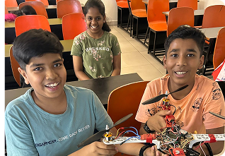 Students working